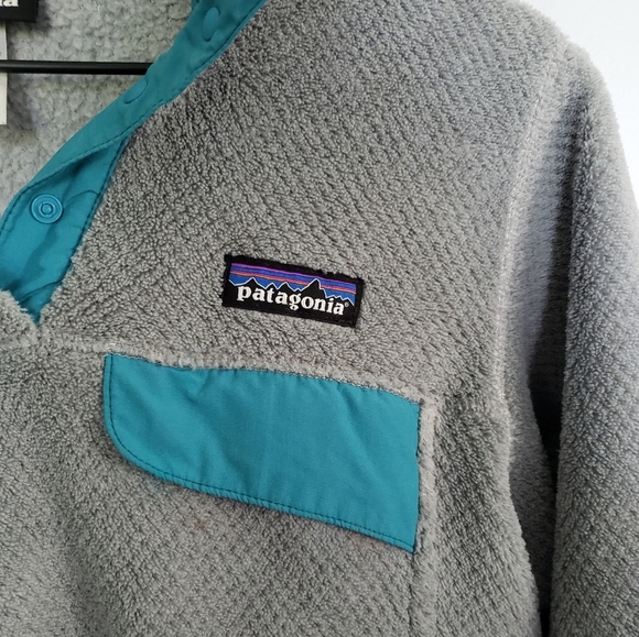 Patagonia ReTool Gray Polartec Fleece Sweater Quarter Tsnap Pullover Size Small - Picture 4 of 6